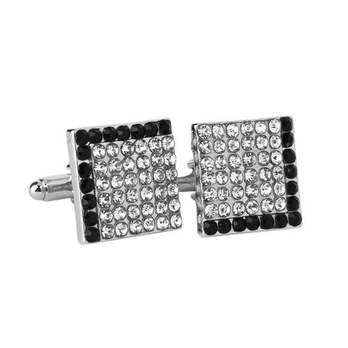 Crystal Embellished Square Cufflinks