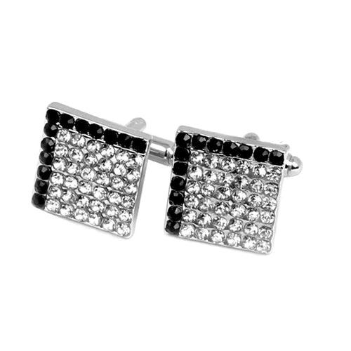 Crystal Embellished Square Cufflinks