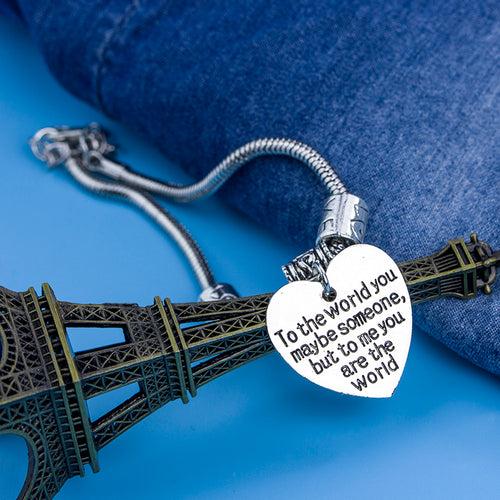 TO THE WORLD YOU MAY BE SOMEONE Engraved Charms Bracelet