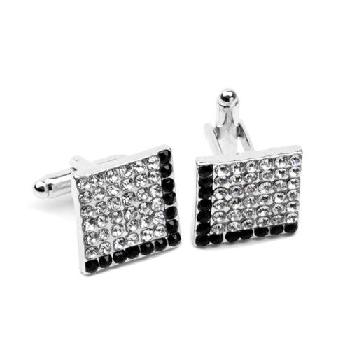 Crystal Embellished Square Cufflinks