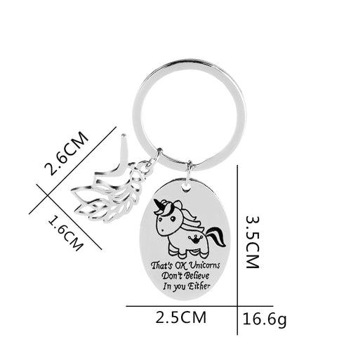 THATS OK UNICORNS DONT BELIEVE IN YOU EITHER Charms Keychain