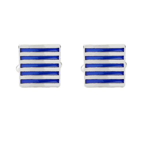 Enamel Striped Square Cufflinks