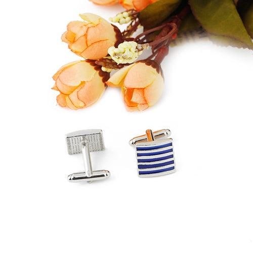 Enamel Striped Square Cufflinks