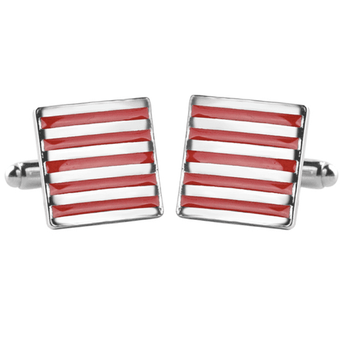 Enamel Striped Square Cufflinks