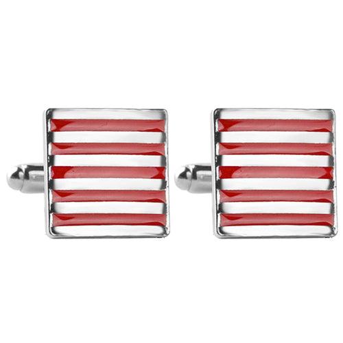 Enamel Striped Square Cufflinks