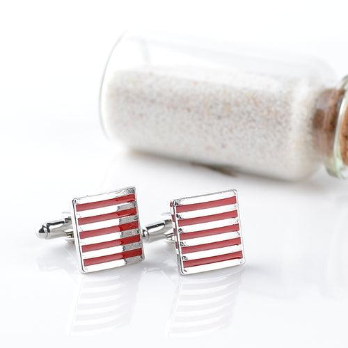 Enamel Striped Square Cufflinks