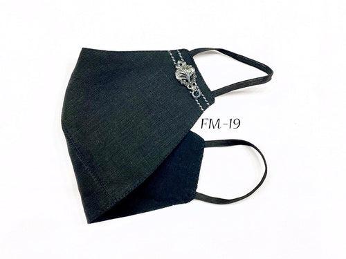 Linen Black Metallic Broach (FM-19)