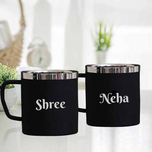 Customised Black Steel Mug