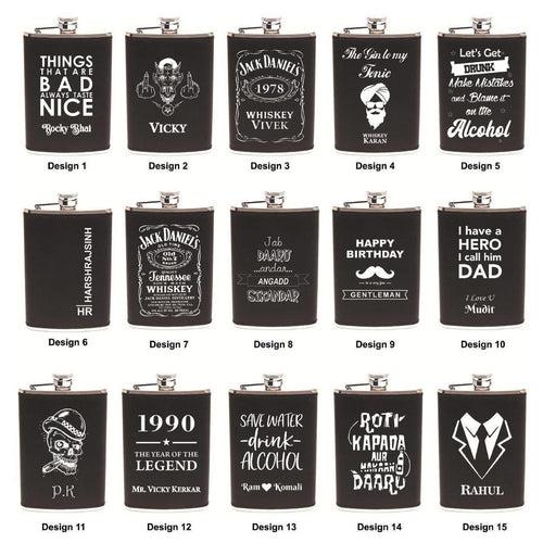 Personalized Engraved Stainless Steel Hip Flask for Gift Ideas - Add Name