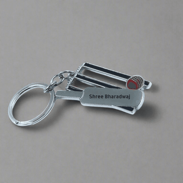 Personalized Cricket Bat Keychain | Cricket Fan Gift | Cricket Bat, Ball, Wickets