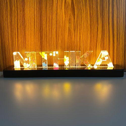 Handcrafted Resin Alphabet Name LED Lamp Stand