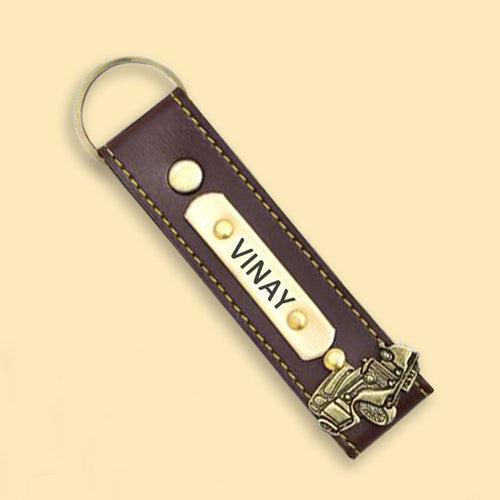 Personalised Leather Keychain (Brown)