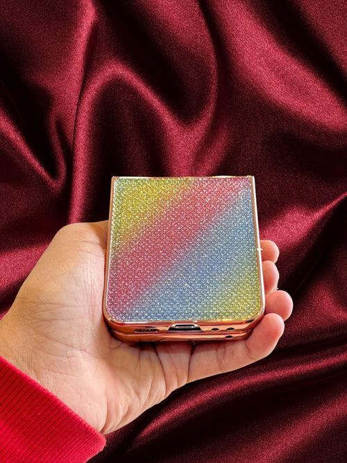 Rainbow Glitter 3D Diamond Pattern Luxury Cover