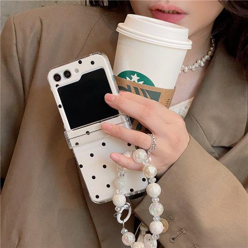 Polka Dots Matte Cover(with Lanyard)