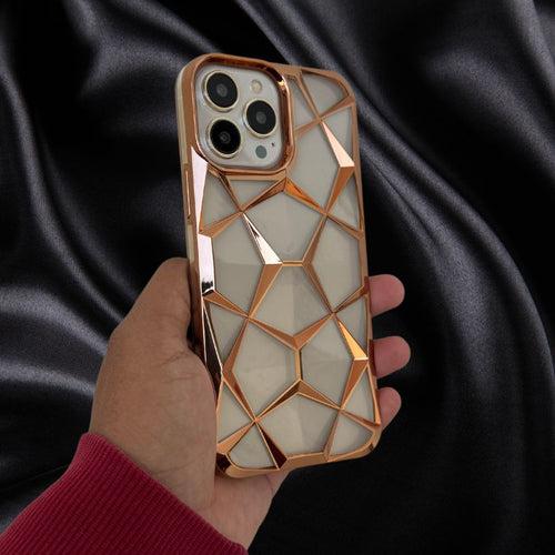 Gold Electroplated 3D diamond Pattern Luxury Cover
