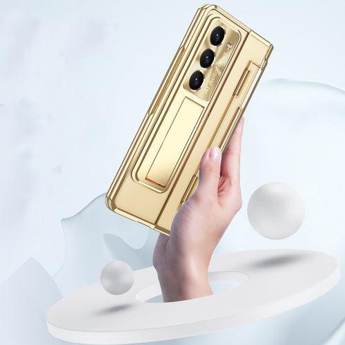 Gold Electroplated Premium Transparent Glass Cover (with Front Glass and Hinge protection)