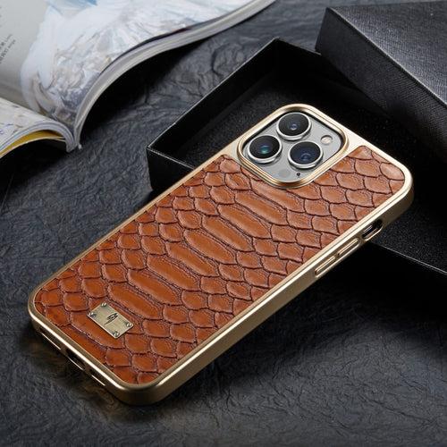 Royal Brown Gold Plated Premium Leather Luxury Case