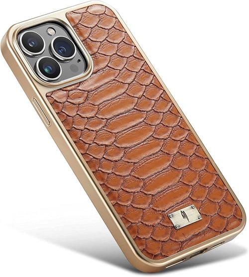 Royal Brown Gold Plated Premium Leather Luxury Case