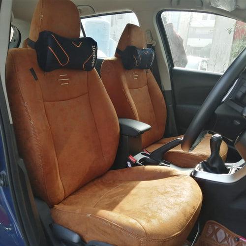 Nubuck Patina Leather Feel Fabric Car Seat Cover For Mahindra XUV 3XO