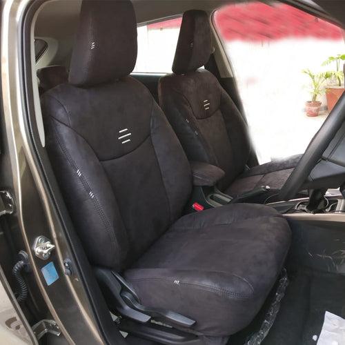 Nubuck Patina Leather Feel Fabric Car Seat Cover For Mahindra XUV 3XO