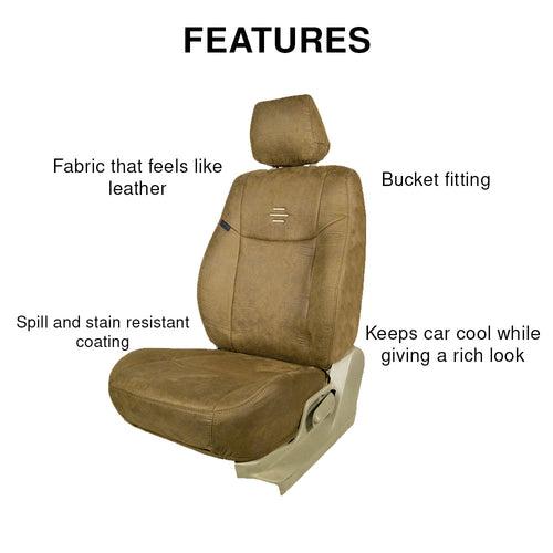 Nubuck Patina Leather Feel Fabric Car Seat Cover For Mahindra XUV 3XO