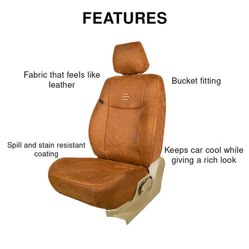 Nubuck Patina Leather Feel Fabric Car Seat Cover For Mahindra XUV 3XO