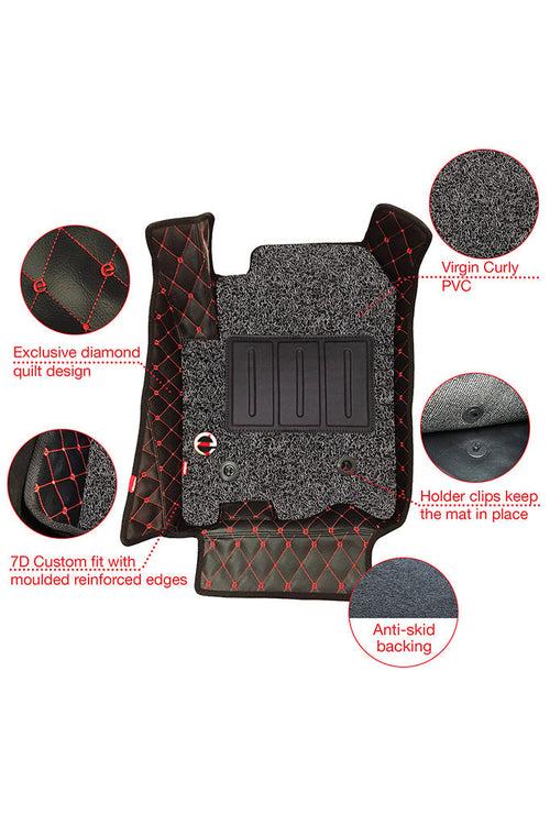 7D Car Floor Mats Black and Red For Volvo XC60