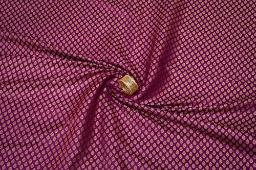 Satin Brocade Silk Fabric - Purple