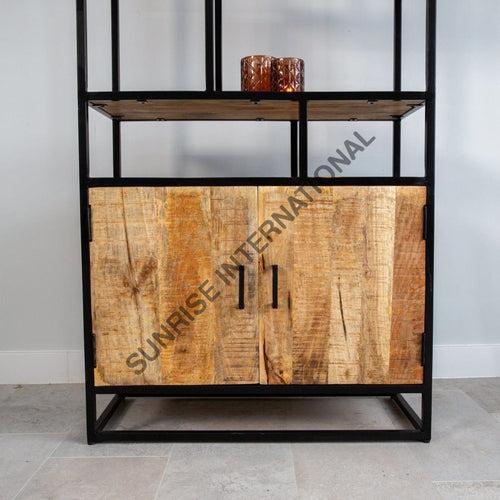 Industrial style bookcase bookshelf Display rack in solid wood & Metal combination !