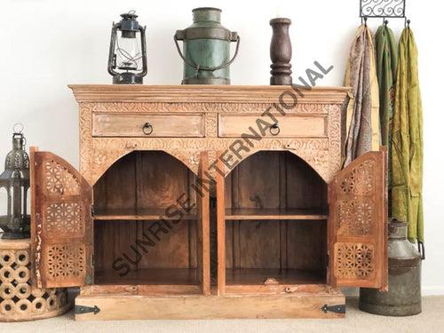 Mehrabi design wooden sideboard cabinet with hand carving !