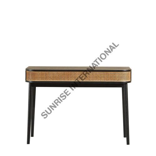 Wooden Writing - laptop table - Desk  - study table design with Rattan cane work