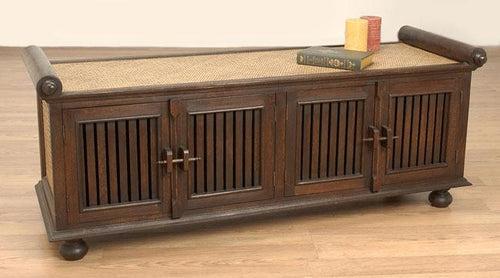 Artistic wooden bench with storage space !