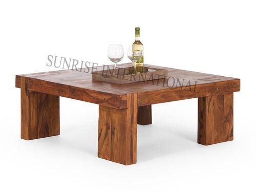 Bohemian Style Handmade Wooden Square Coffee Center Table (SUN-WTC452)