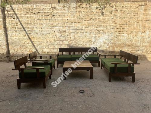 Contemporary Wooden Sofa set with 1 Center Table  (SUN-WSS129)