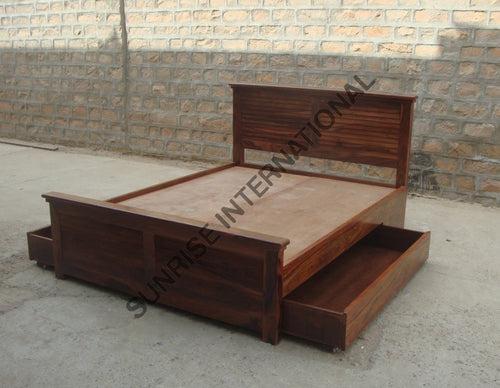 DESIGNER WOODEN QUEEN / KING SIZE STORAGE BED WITH 2 OPTIONAL MATCHING BEDSIDE CABINET