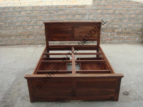 DESIGNER WOODEN QUEEN / KING SIZE STORAGE BED WITH 2 OPTIONAL MATCHING BEDSIDE CABINET