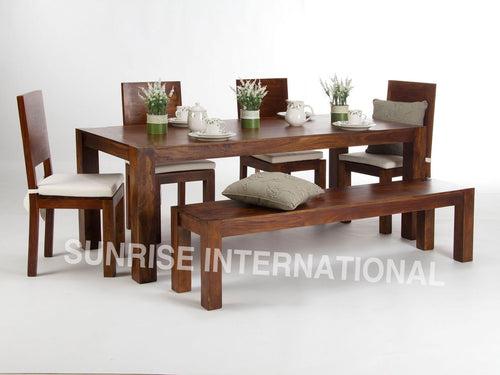 Monalisa Wooden Dining table (5ft approx.) with 4 chairs & 1 Bench furniture set