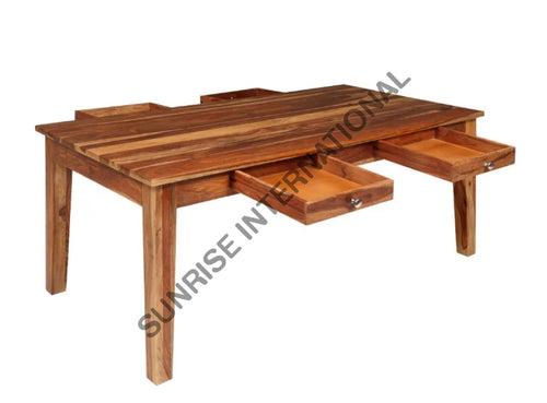 Solid wood Contemporary Dining table with 4 storage drawers