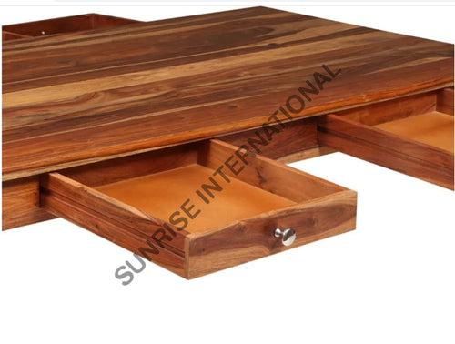 Solid wood Contemporary Dining table with 4 storage drawers