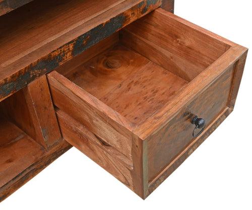 Reclaimed recycled wood tv cabinet for modern home (2 drawers)
