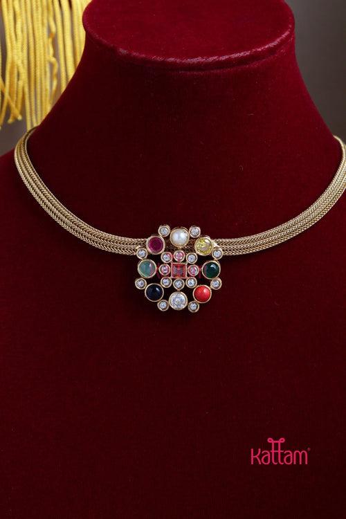 Navaratha Pendant Choker - Design 2