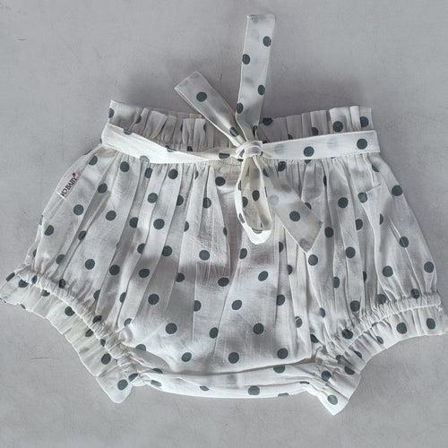 Blue Polka-Dot Print Shorts-Style Diaper Cover