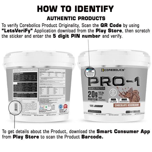 Corebolics Pro-1 Whey Protein (5 kg, 125 Serving) + FREE GYM BAG and SHAKER