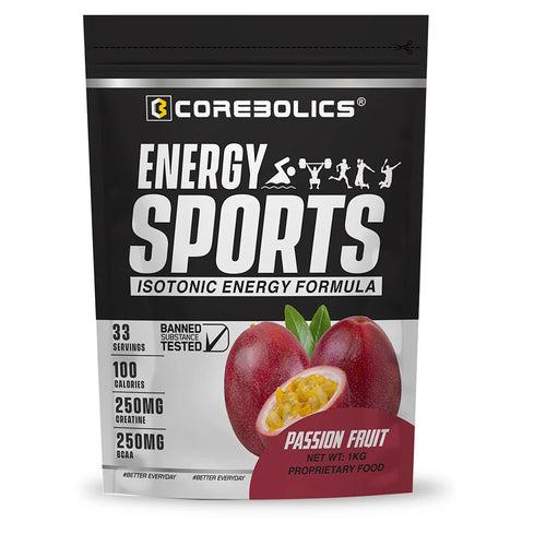 Corebolics Energy Sports (Electrolyte Powder Fortified With BCAA, Glutamine, Creatine Monohydrate and Vitamins)