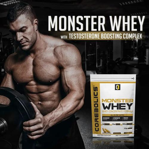 Corebolics Monster Whey - Whey Concentrate Formula 1.8 kg - (50 servings) + FREE SHAKER