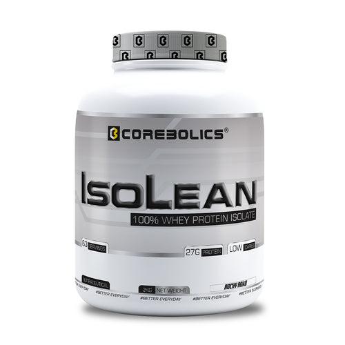 Corebolics Isolean 100% Whey Protein Isolate (2 kg, 63 Servings) +  FREE GOLD STEEL SHAKER