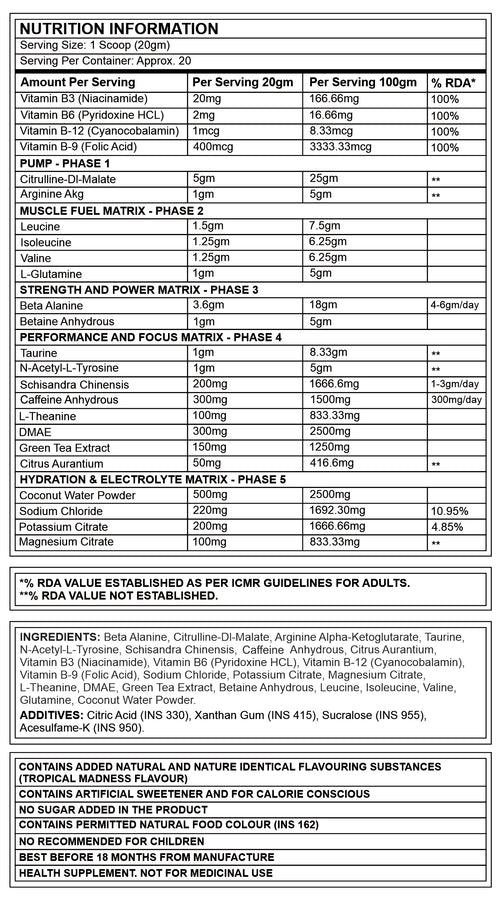 Corebolics Xplode Phase-5 (Tropical Madness, 400gm, 20 Servings)