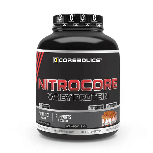 COREBOLICS NITROCORE WHEY PROTEIN (2 KG, 47 SERVINGS) + SIPPER BOTTLE 2.0 LITRE FREE