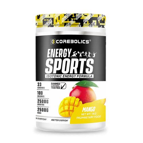 Corebolics Energy Sports (Electrolyte Powder Fortified With BCAA, Glutamine, Creatine Monohydrate and Vitamins)