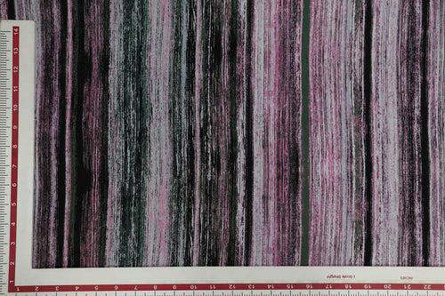 Multicolor Stripes Printed Rayon Fabric